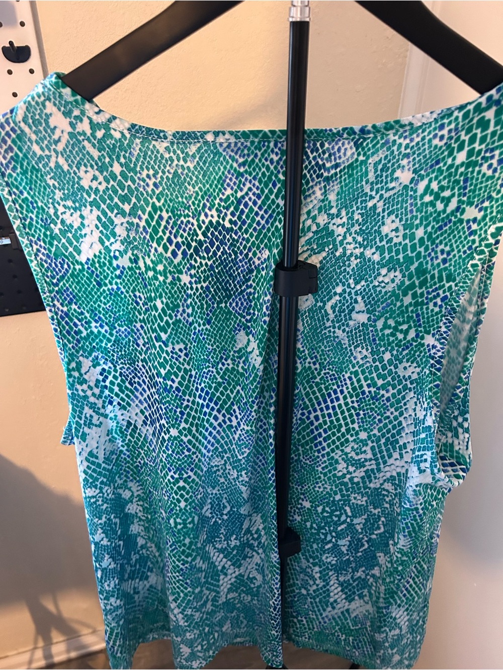 George Teal and Blue One-Shoulder Cowl Neck Dress - Picture 4 of 10